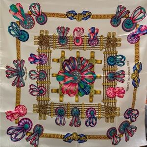 Hermes Multicolor Geometric Silk Scarf